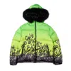 Cult Of Individuality Puffer Jacket With Fur Hood In Green