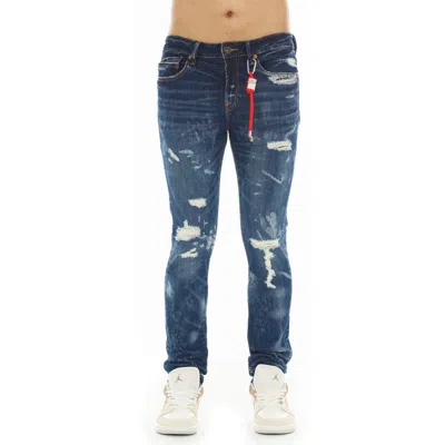 Cult Of Individuality Punk 601 Ripped Super Skinny Jeans In Blue