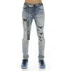 CULT OF INDIVIDUALITY CULT OF INDIVIDUALITY PUNK BELTED RIP & REPAIR SUPER SKINNY JEANS