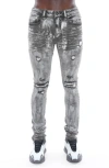 Cult Of Individuality Punk Distressed Super Skinny Jeans In Sheetrock