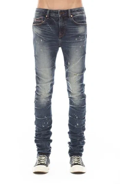 CULT OF INDIVIDUALITY CULT OF INDIVIDUALITY PUNK NOMAD PAINT SPLATTER RIPPED SUPER SKINNY JEANS