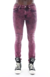 Cult Of Individuality Punk Super Skinny Jeans In Ruby Red In Ruby Red