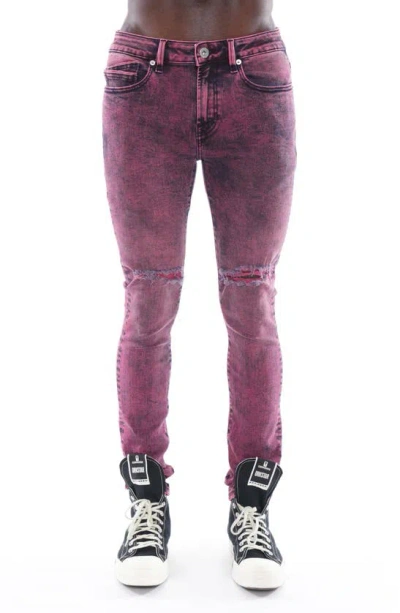 Cult Of Individuality Punk Super Skinny Jeans In Ruby Red