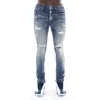 Cult Of Individuality Punk Super Skinny Jeans In Blue Streak In Blue