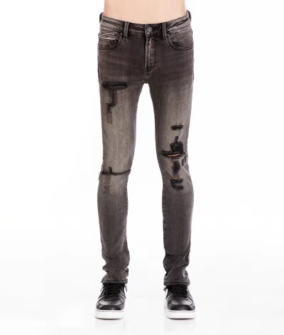 Cult Of Individuality Punk Super Skinny In Flint Black Jeans