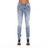 Cult Of Individuality Punk Super Skinny In Leopard In Blue