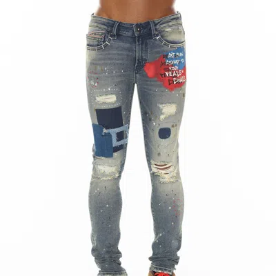 Cult Of Individuality Punk Super Skinny Jeans In Basq In Blue