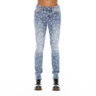 Cult Of Individuality Punk Super Skinny Jeans In Leopard In Blue