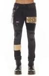 CULT OF INDIVIDUALITY PUNK SUPER SKINNY JEANS WITH LEG HARNESS