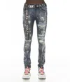 Cult Of Individuality Punk Super Skinny Stretch Jeans With Acai Belt In Grey