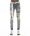 Cult Of Individuality Punk Super Skinny Stretch W/beet Red Belt In Primo In Grey