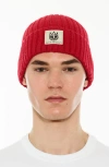 Cult Of Individuality Rib Cuff Wool Blend Beanie In Red