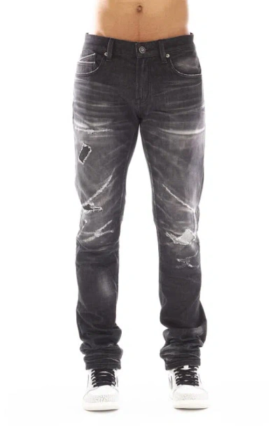 Cult Of Individuality Rocker Ripped Slim Fit Jeans In Black