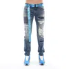 Cult Of Individuality Rocker Slim Belted Stretch In Delft In Grey