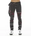 Cult Of Individuality Rocker Mötly Crüe Frayed Slim Fit Stretch Jeans In Black