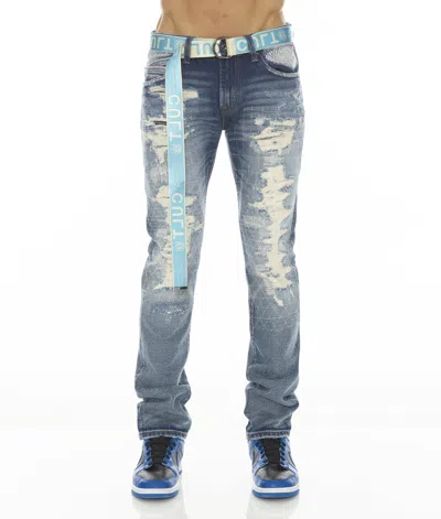 Cult Of Individuality Rocker Slim Ridged W/baby Blue Belt
