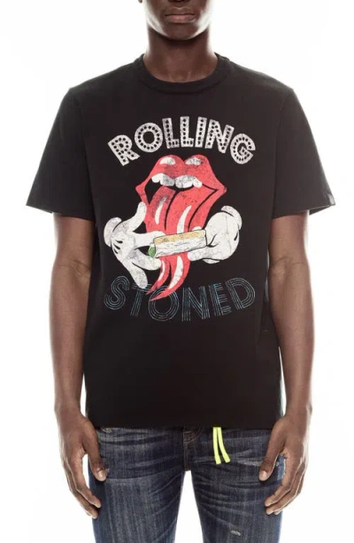 Cult Of Individuality Rolling Stoned Graphic T-shirt In Pirate Black