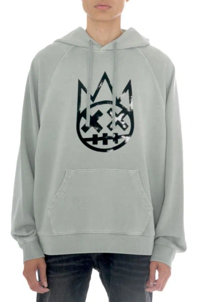 Cult Of Individuality Shimuchan Flocked Logo Graphic Hoodie In Vintage Grey