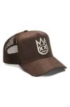 Cult Of Individuality Shimuchan Logo Mesh Back Trucker Hat In Vintage Brown In Brown