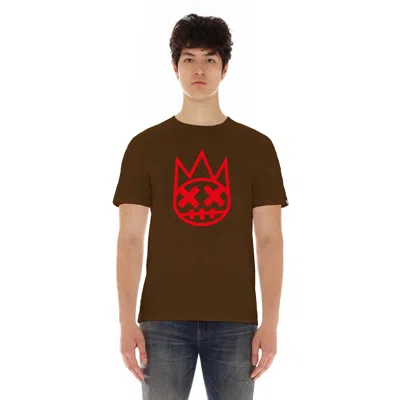 Cult Of Individuality Shimuchan Red Logo Short Sleeve Crew Neck T Shirt In Brown