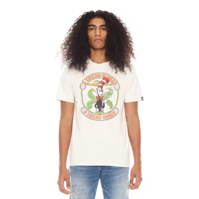Cult Of Individuality Short Sleeve Crew Neck Tee 26/1's "friend In Weed" In White