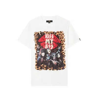 Cult Of Individuality Short Sleeve Crew Neck Tee "kiss Rock N Roll" In White