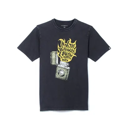 Cult Of Individuality Short Sleeve Crew Neck Tee "light Up The Sky" In Gray