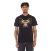 CULT OF INDIVIDUALITY SHORT SLEEVE CREW NECK TEE "LUCKY BAT" IN BLACK