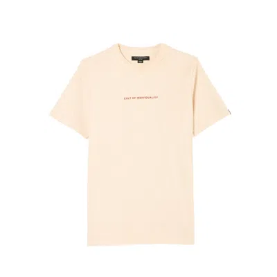 Cult Of Individuality Short Sleeve Crew Neck Tee "shimuchan" Logo In Neutral