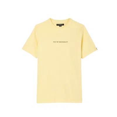 Cult Of Individuality Short Sleeve Crew Neck Tee "shimuchan" Logo In Yellow