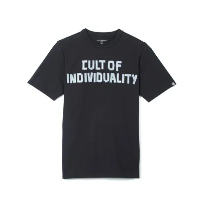 Cult Of Individuality Short Sleeve Crew Neck Tee "tape" In Black