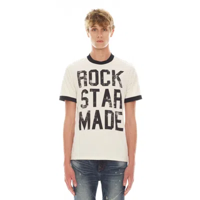 Cult Of Individuality Short Sleeve Ringer Crew Neck Tee 26/1's "fuck Me Im In A B In White
