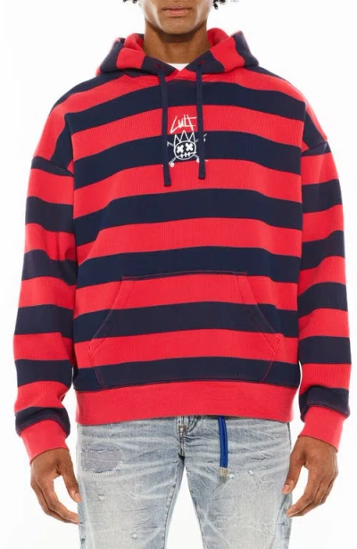 Cult Of Individuality Stripe Graphic Hoodie In Red