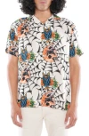 Cult Of Individuality Yakuza Short Sleeve Woven Shirt In Cream In Cream