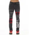 Cult Of Individuality-men Punk Super Skinny In Plaid In Grey