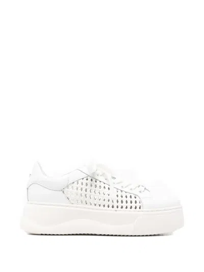Cult Perry Perforated Leather Sneakers In White