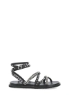 Cult Woman Sandals Black Size 8 Leather In Grey