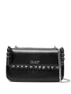 Cult Ruffled-trim Studded Satchel Bag In Black