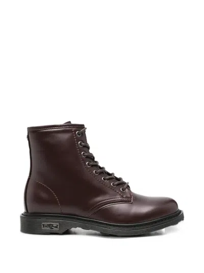 Cult Sabbath Lace-up Leather Boots In Brown