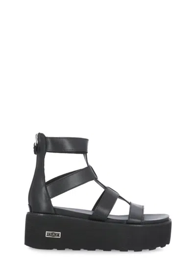 Cult Platform Caged Sandals In Black