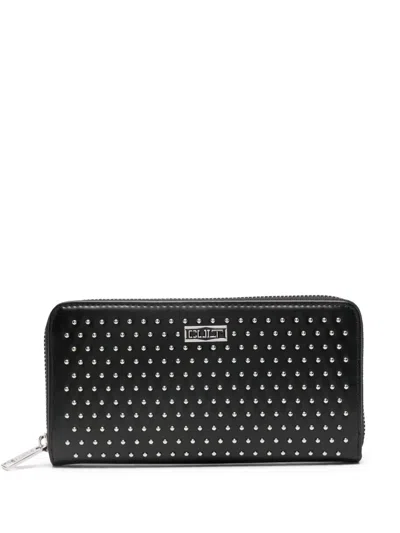 Cult Studded Leather Wallet In Black
