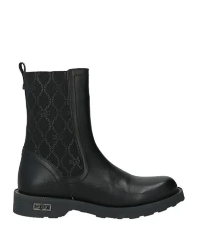 Cult Woman Ankle Boots Black Size 8 Leather, Textile Fibers