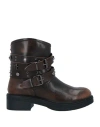 CULT CULT WOMAN ANKLE BOOTS DARK BROWN SIZE 8 LEATHER