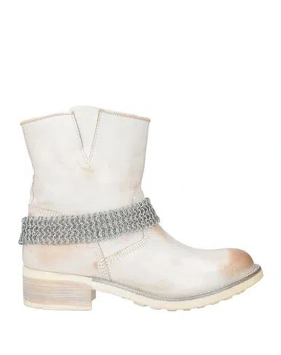 Cult Woman Ankle Boots Light Grey Size 8 Leather In White