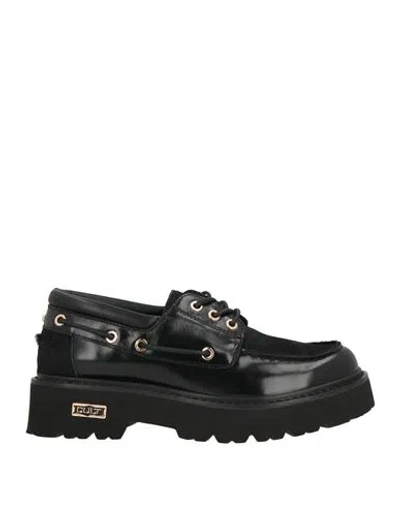 Cult Woman Lace-up Shoes Black Size 8 Leather