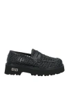 Cult Woman Loafers Black Size 7 Leather In Black