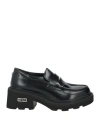 Cult Woman Loafers Black Size 8 Leather In Black