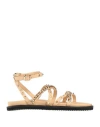 Cult Woman Sandals Beige Size 8 Leather In Beige
