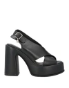 Cult Woman Sandals Black Size 8 Leather
