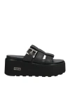 Cult Woman Sandals Black Size 8 Leather In Black